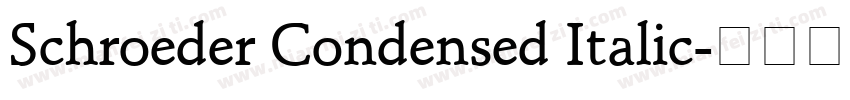 Schroeder Condensed Italic字体转换